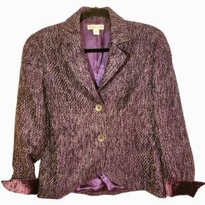 Purple Cross-Woven Blazer